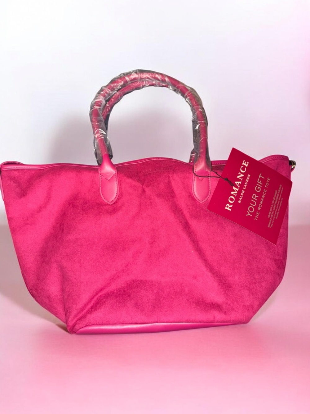 Ralph Lauren Deep Raspberry Velvet tote